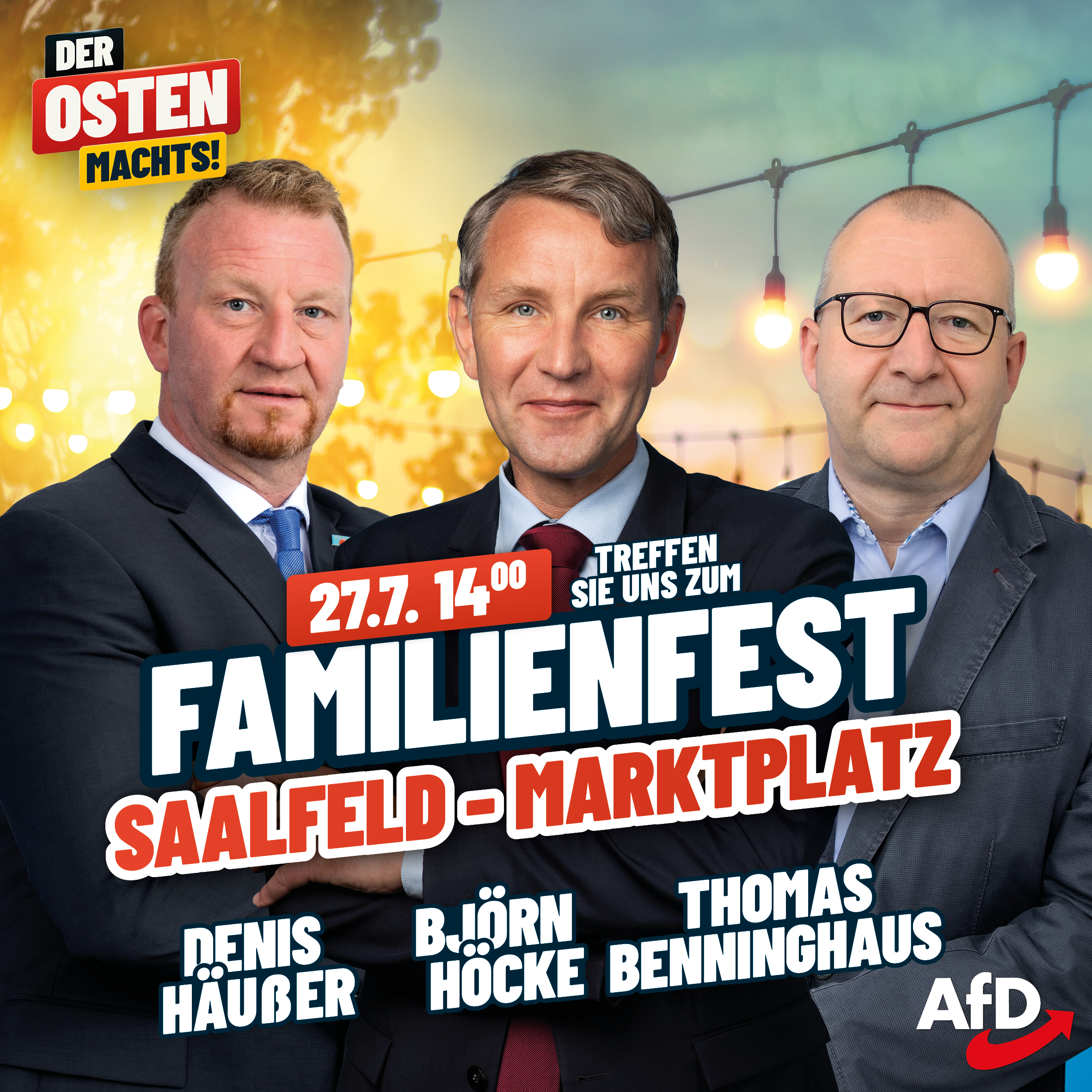 Bild mit Björn Höcke, Denis Häußer und Thomas Benninghaus